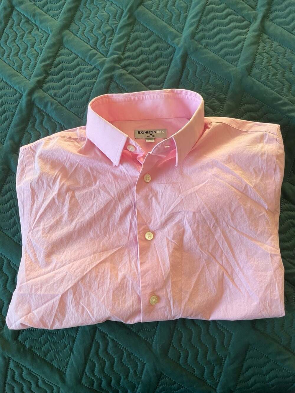Express 1MX Men's XS Fitted Long Sleeve Button-Up
